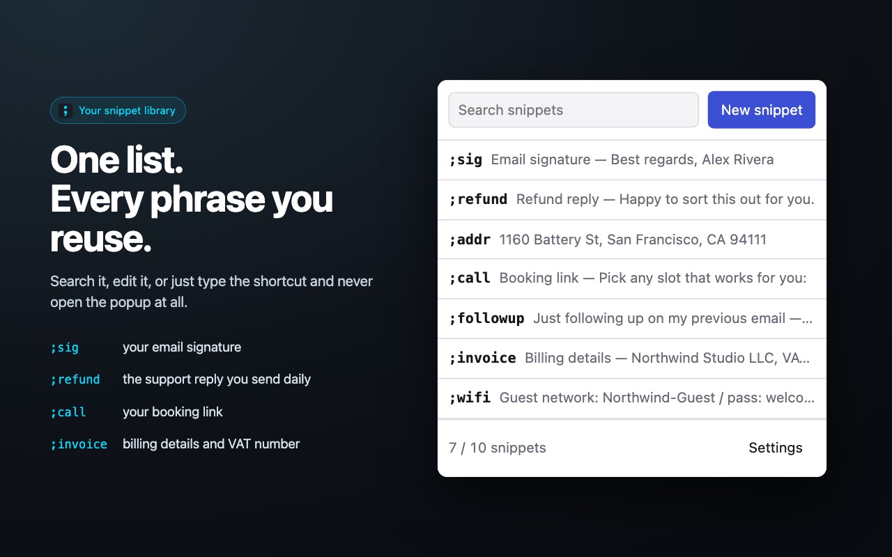 Text Expander — screen 2